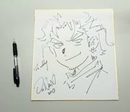 99%新 絕版罕有 市面難尋 香港漫畫家戇男 親筆簽名 親筆畫板 1幅 (尺寸為24cm × 27cm)