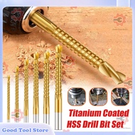 6Pcs HSS Drill Bit Set Spiral Screw Metric Composite Tap Drill Bit Twist Drilling Polishing Tools