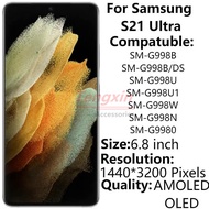 6.8"AMOLED For Samsung S21 Ultra 5G G9980 G998B LCD Display With Frame Touch Screen Digitizer Assemb