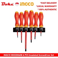 INGCO HKISD0608 6 PCS Aluminum Frame Insulated Screwdriver Set, 1000V VDE Certification