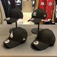 Ready Stock|Korea Korea NEWERA Unisex Black All-Match Hard Top Cap NY Hat Street Wear Baseball Cap mlb Hat