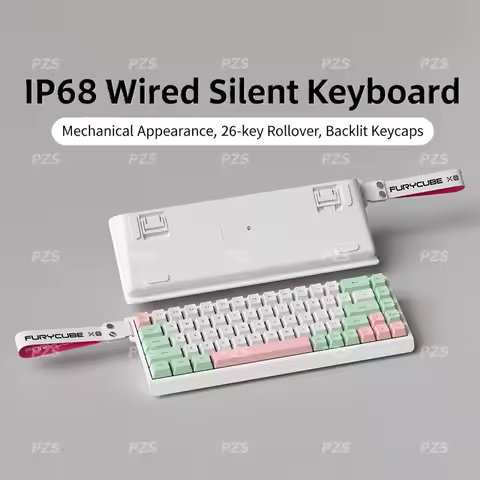 FURYCUBE IP68S Membrane Keyboard 68Key Wired Wireless Mechanical Feel Personalized Ribbon Portable S