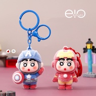 GANTUNGAN Keychain Bag Charm Bag Accessories Shinchan Series Marver Ironman Captain America Costume