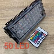 lampu sorot rgb warna warni remote 50 watt 50w - rgb