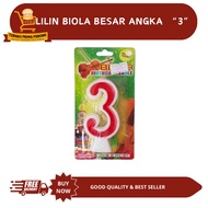 LILIN LARGE VIOLIN CANDLE NUMBER 3 - BIRTHDAY CANDLE