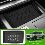 Car Armrest Box Storage For BEIJING BAIC BJ30 BJ40 2024-2026 Auto ABS Lower Wireless Charging Pad Ti
