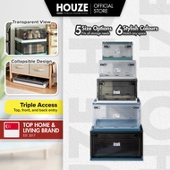 [HOUZE] 'FLERO' Collapsible 30L|42L|55L|90L|120L Storage Box With Wheels 6 Color - Container | Plast