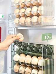 1個冰箱側門雞蛋收納盒,可反轉的廚房整理收納盒,綠色保鮮盤