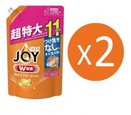 JOY - (2件裝)華倫西亞橙香 濃縮去油污洗潔精 1425ml x2pcs 超特大補充裝 [平行進口]