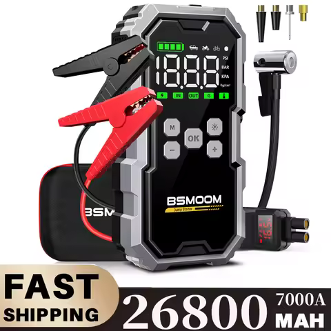 150PSI Air Pump Car Battery Emergency Boosters ,7000A/1500A PEAK Car Jump Starter Power Bank ,Portab
