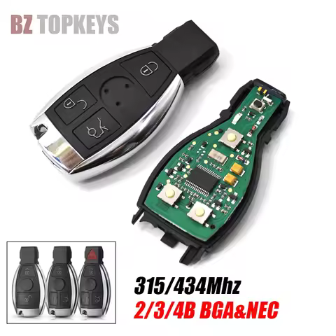 BZTOPKEYS Remote car key fob 315/434Mhz for Mercedes Benz NEC BGA BE W202 W203 W204 W210 W220 smart