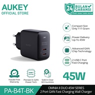 AUKEY Dual Port Charger Type C 45W PA-B4T-BK GAN PD 3.0 Fast Charging