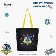 Icon Handy Bag Polyester "Sweet Space" Black to carry to school or use as eco Library Bag