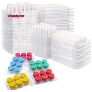 150 Pack Wax Melt Clamshells Molds, 6-Cavity Clear Empty Plastic Round Shape Square Wax Melt Contain