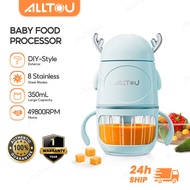ALLTOU Baby Food Processor 350ml Blender with DIY-Style Mini Blender Exterior 8 Stainless Steel Blad