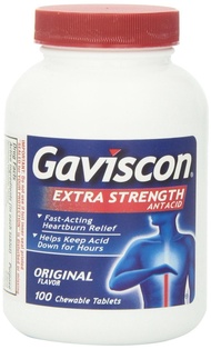 Gaviscon Extra Strength Chewable Antacid Tablets, Original Flavor, 100-Count Bottles (Pack of 3) XZ&