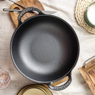 Cast Iron Pot Uncoated And Non Stick wok Casserole kitchen cooking pot cast iron skillet Cookware wok pan fry p00