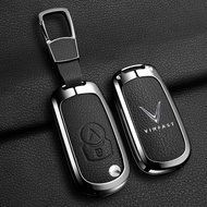 Hợp kim kẽm da dê da thật chìa khóa xe gập trường hợp từ xa fobs Bìa phụ kiện móc khóa cho vinfast f