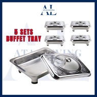 🔷ATAS🔷5 Set Buffet Tray Buffet Kenduri Buffet Pan Food Tray Bekas Lauk Kenduri 5 in 1 Buffet Tray