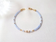 亞特蘭提斯 ‧ 貓眼石 珍珠 黃銅 串珠 細手環