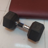 BERWYN HEX RUBBER DUMBBELL 12.5KG DUMBELL HEXAGONAL RUBBER