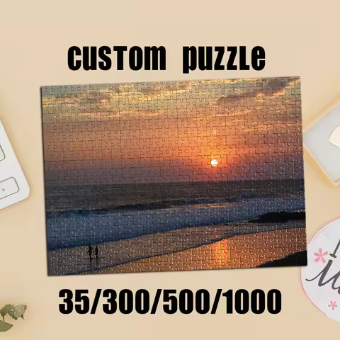 35/300/500/1000pcs Personalized Custom Photo Puzzle scenery photo for Dad Grandmother Grandad Godmot