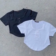 A27 Women's 3KHUY maternity t-shirt with U neck, short-sleeved crop top, size under 53kg