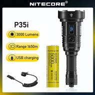 ไฟฉาย P35i NITECORE ไฟฉาย6X 3000ลูเมนG3 XP-LEP ให้แสงสว่างจอแอลอีดียูเอสบีชาร์จไฟได้ไฟฉายยุทธวิธีแบตเตอรี่21700ที่มีประสิทธิภาพ