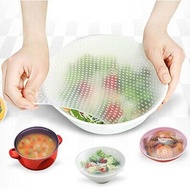 4Pcs/Set Silicone Food Savers Cling Stretch Film Fresh Food Cover Wrap Seal Cover Kitchen Helpers Si