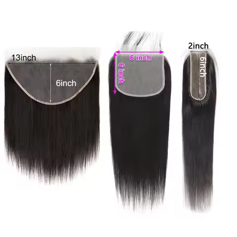 Straight 13x6 Lace Frontal Only Human Hair 2x6 Lace Closure Human Hair 6x6 Transparent Lace Closure 