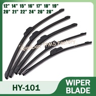 HY-101 Car Wiper Blades General J/U-Shaped Windshield Wiper 12 14 15 16 17 18 19 20 21 22 24 26 28 A
