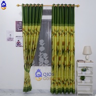 Gorden Pintu Dan Jendela Kamar Mewah Bahan Blackout Import Motif Bunga Tulip Model Smokering