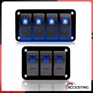3/4 Gang Toggle Switch Panel 12V On-Off IP65 Waterproof 12V/24V LED Toggle Switch for Boat RV Car Tr