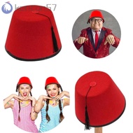 KENTON Tarboosh Fez Hat, Red Color Round Felt Fez Cap, Universal Moroccan Hat Cosplay Breathable Tur