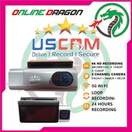 USCAM 4K SONY IMX335 3.69" INCH 3 WAY / CHANNEL TOUCH SCREEN DVR DASH CAM RECORDER DASHCAM 170° CAME