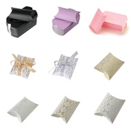 50 Pieces of Pillow Box, Door Gift, Wedding Box with Ribbon, Wedding Gift Packaging Box