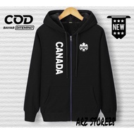 Free White Text Zipper Jacket Canada01 Latest Distro Sweater Men's Hoodie Wanita