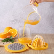 QTNJVE พร้อม fliter ที่คั้นมะนาวด้วยมือ แบบ3 in 1 ปรับขนาดได้ เครื่องคั้นน้ำส้ม มัลติฟังก์ชั่ มือกด ที่คั้นน้ำผลไม้ สีส้มสีส้ม
