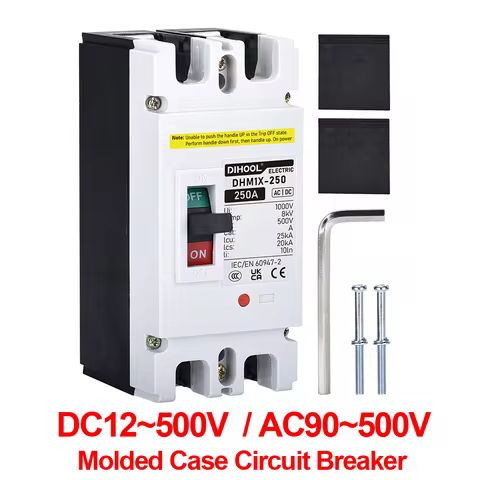 DC MCCB 500V 25KA Molded Case circuit breaker 100A 160A 200A 250A Photovoltaic PV Battery DC/AC Circ