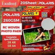 A4/3R/4R/5R Polaris Rc Woven Photo Paper 260Gsm 20Sheets