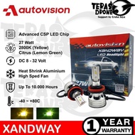 Autovision Xandway H3 H8 H11 H16 H27 Hb4 - 27 Watt 2800K Yellow 3000 Lumens 1 Year Warranty Autovisi