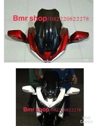 Sepaket Tameng Yamaha Nmax,Spion Lipat+Sein Led,Dan Windshield/Winsil/Visor Bahan Plastik(Tanpa Bor 