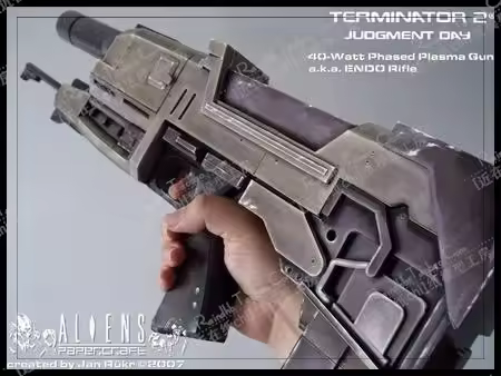 1: 1 Terminator 2 T2-T800 Laser Rifle 3D Paper Model DIY