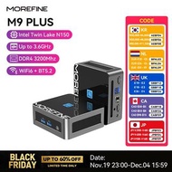MOREFINE 2025 M9 N150 Mini PC Portable Gaming Desktop Computer Minipc Dual LAN 2.5G/1G WiFi 6 BT5.2 