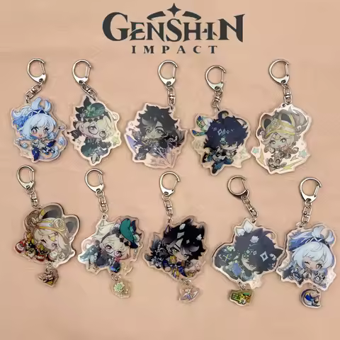 Game Genshin Impact Sethos Mualani Kachina Kinich Emilie Cosplay Keychain Bag Pendant Acrylic Key Ch