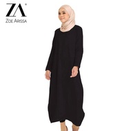 ZOE ARISSA ABAYA KAFTAN MUSLIMAH WOMEN DRESS Maxi Dress Pocket Jubah Plain Kaftan Ironless SOFEA Kaftan Dress