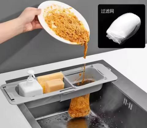 Sink Drain Rack, Kitchen, Expandable, Multifunctional Household Sink Cloth, Sponge Plastic Sink Stor