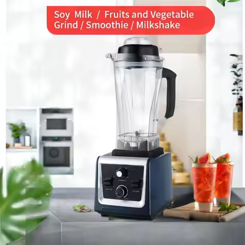 High Power Blender Pure Copper Motor 8 Blades 2L Timer Function High Speed Blenders for Milk Tea Sho