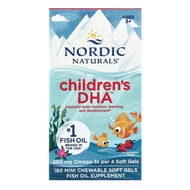 Nordic Naturals, Children's DHA, Ages 3-6, Strawberry, 180 Mini Chewable Soft Gels