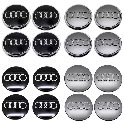 4pcs AUDI Wheel Center Cap 60mm 61mm 68mm 69mm 77mm Car Styling Hub Covers Badge for A3 A4 A5 A6 A7 